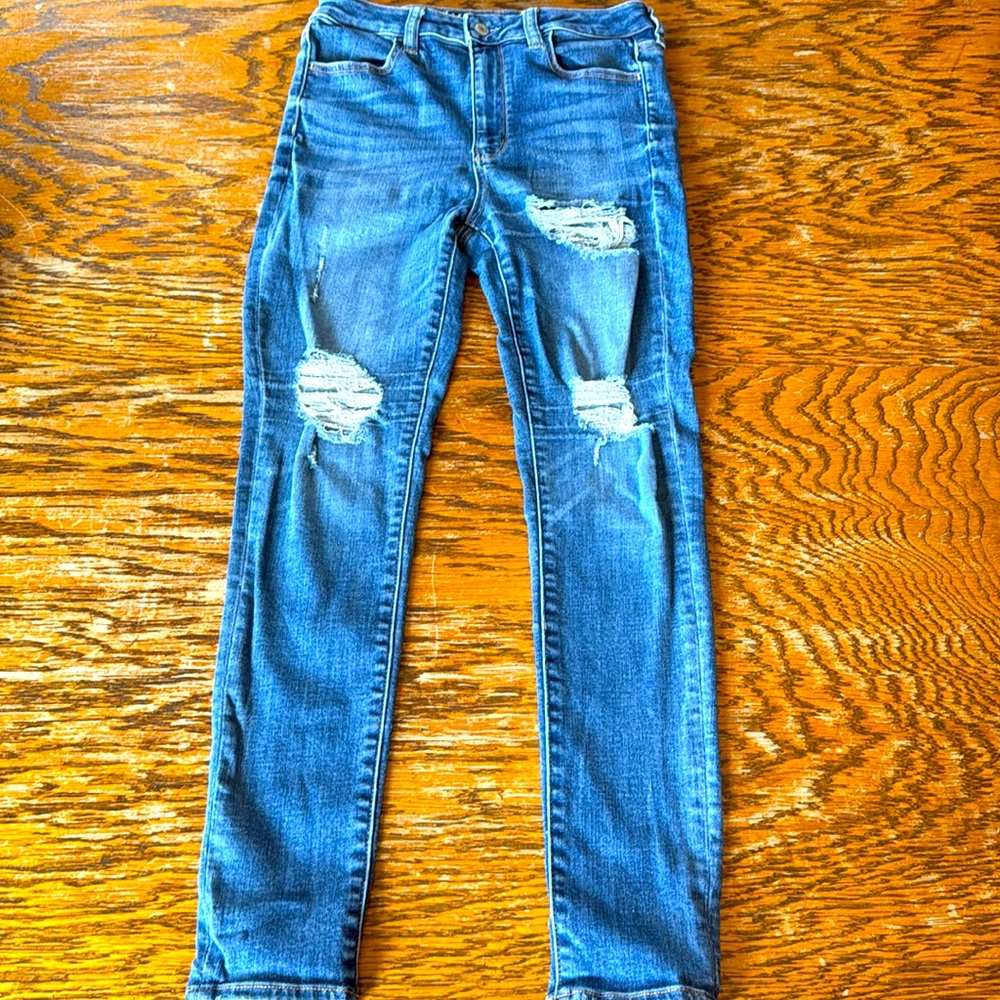 American Eagle Outfitters Women's Super Hi-Rise Jegging Blue Jeans Size 8